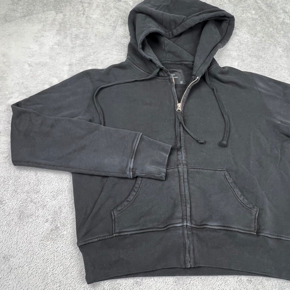 NEW Nili Lotan XS Gray 100% Cotton Callie Distressed Full Zip Hoodie USA - Picture 3 of 11